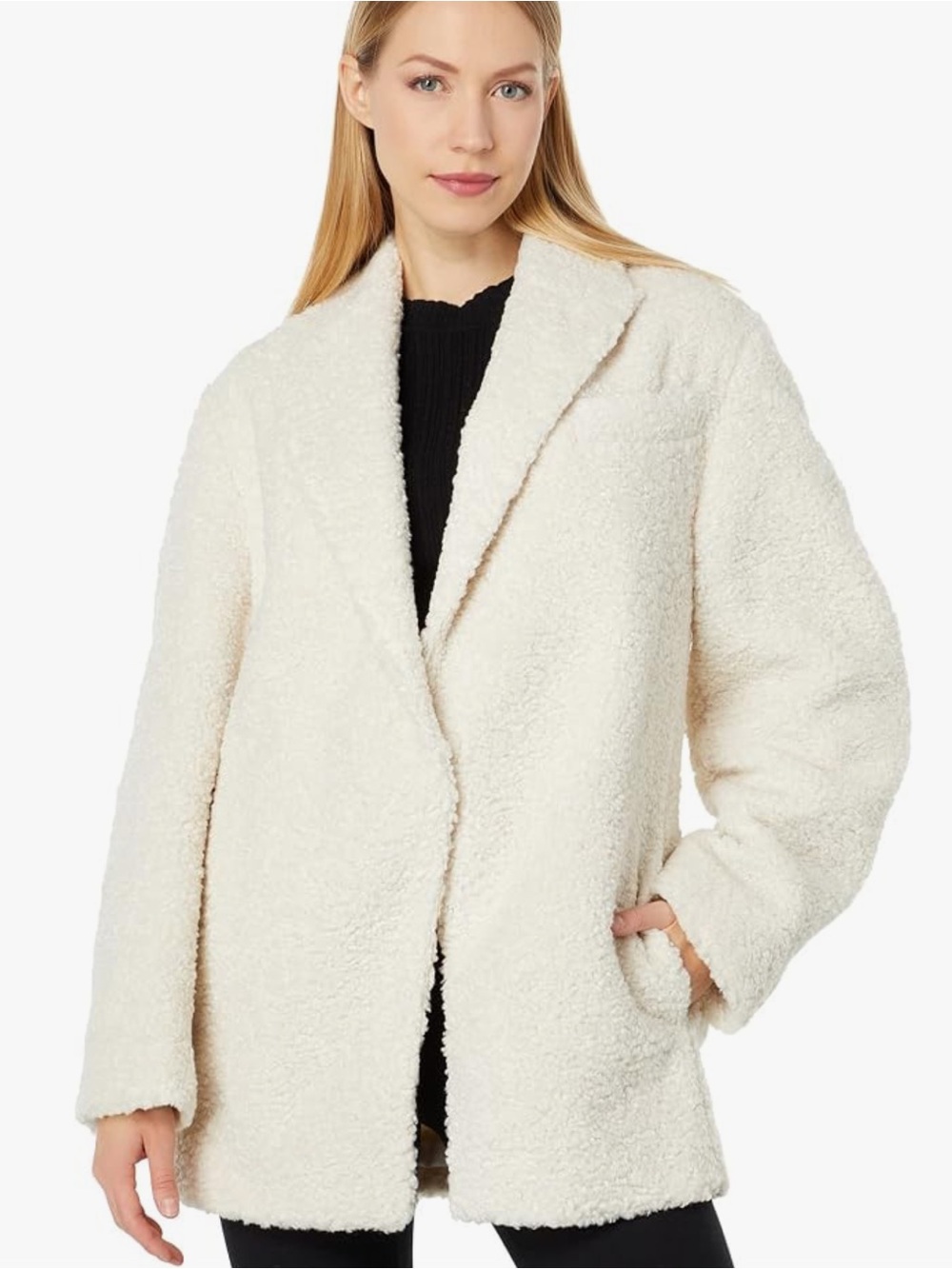 Vince Cozy Cream Faux Fur Blazer Teddy Coat - Women's Plush Jacket size XL NWT